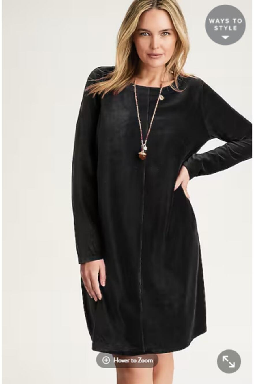 Pure Jill by J. Jill Size L Petite Lp Corded Velour Dress Textured Long Sleeves